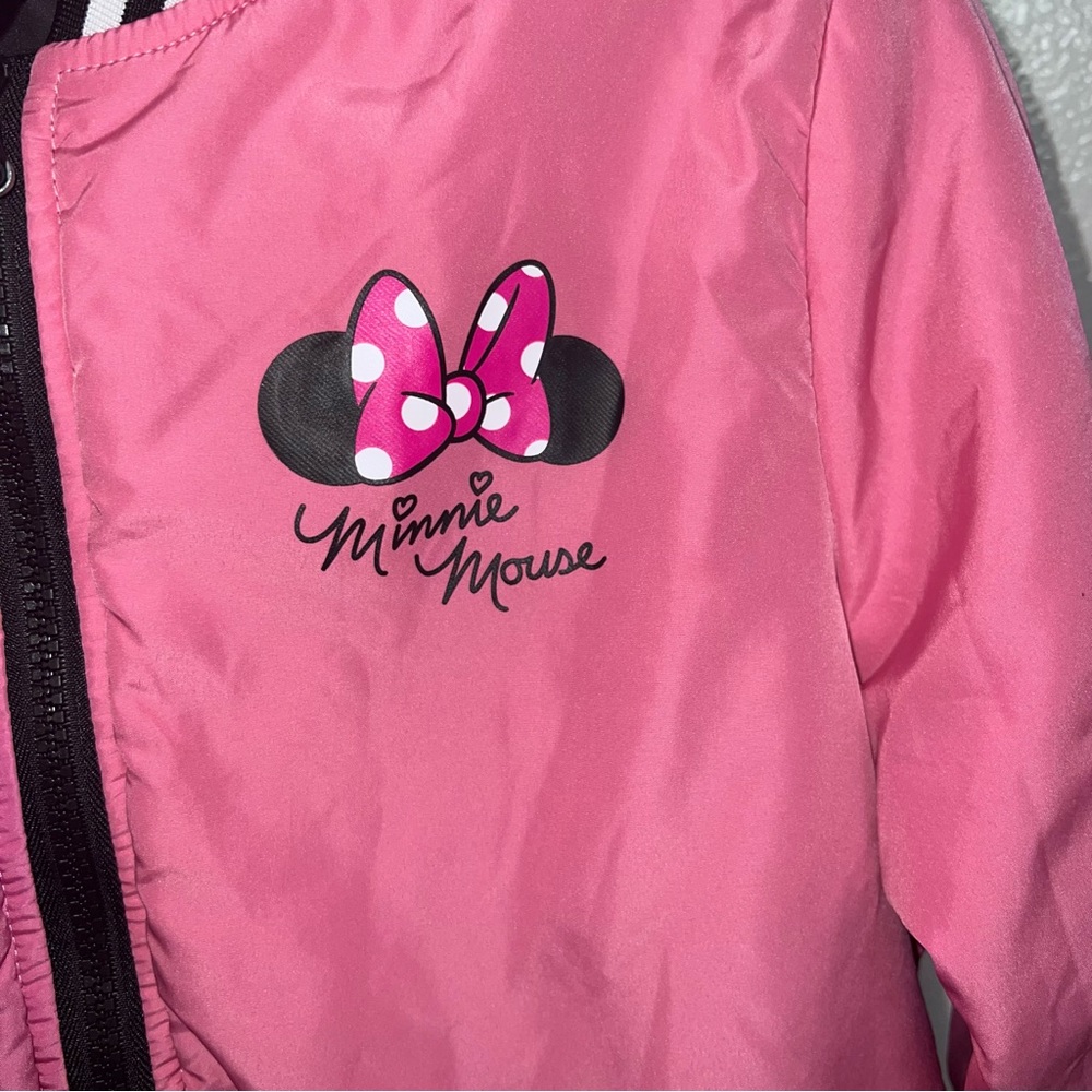 Disney Girls Minnie Mouse Reversible Bomber Jacket - Pink - Picture 3 of 6